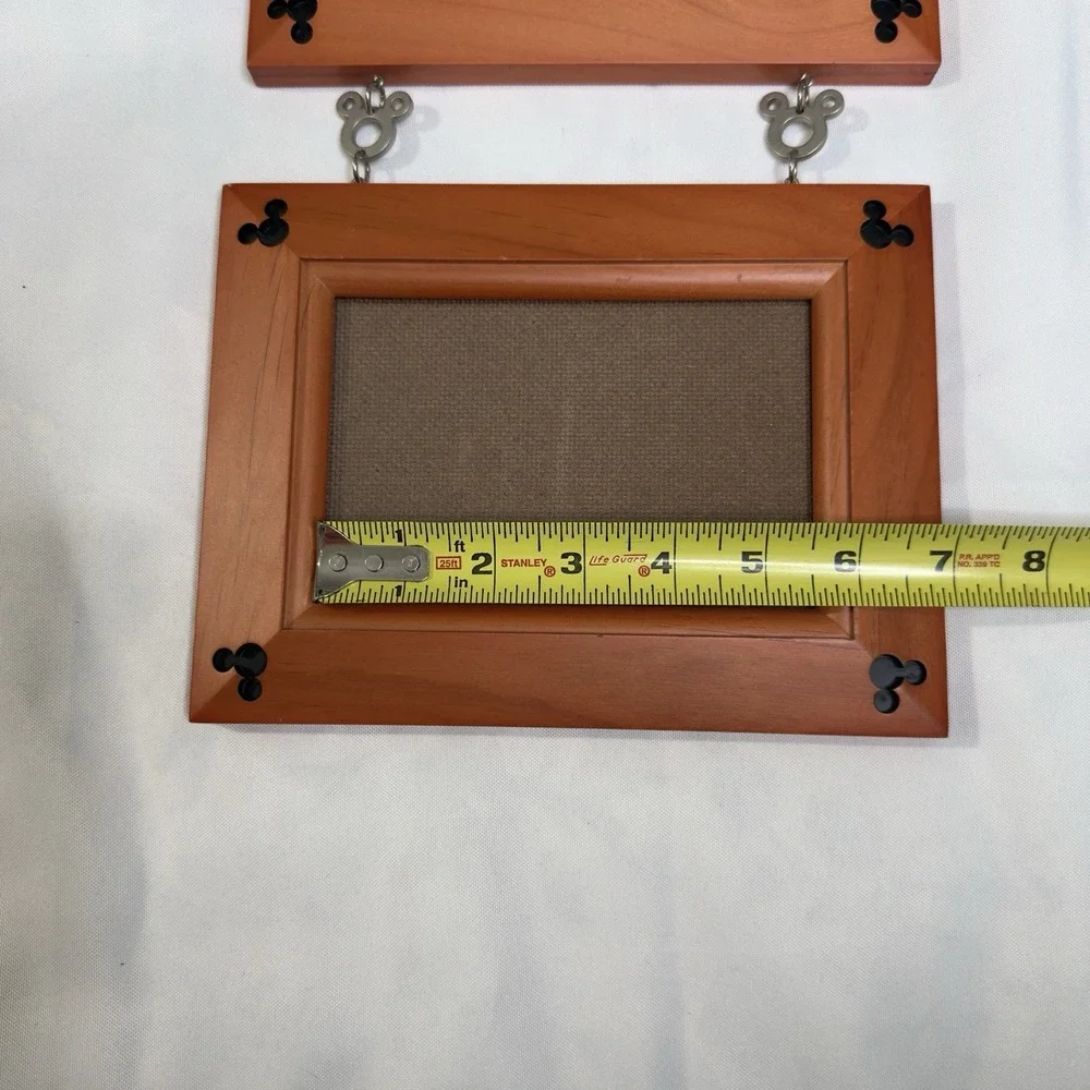 Disney Parks Wood Hanging Picture Frames 3 4x6 Mickey Mouse Charms Links Chain
